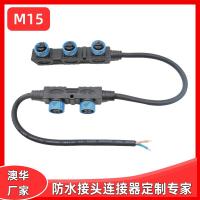 AHUA澳華生產(chǎn)1拖3模組多聯(lián)分支防水連接線LED路燈M15條形防水連接器